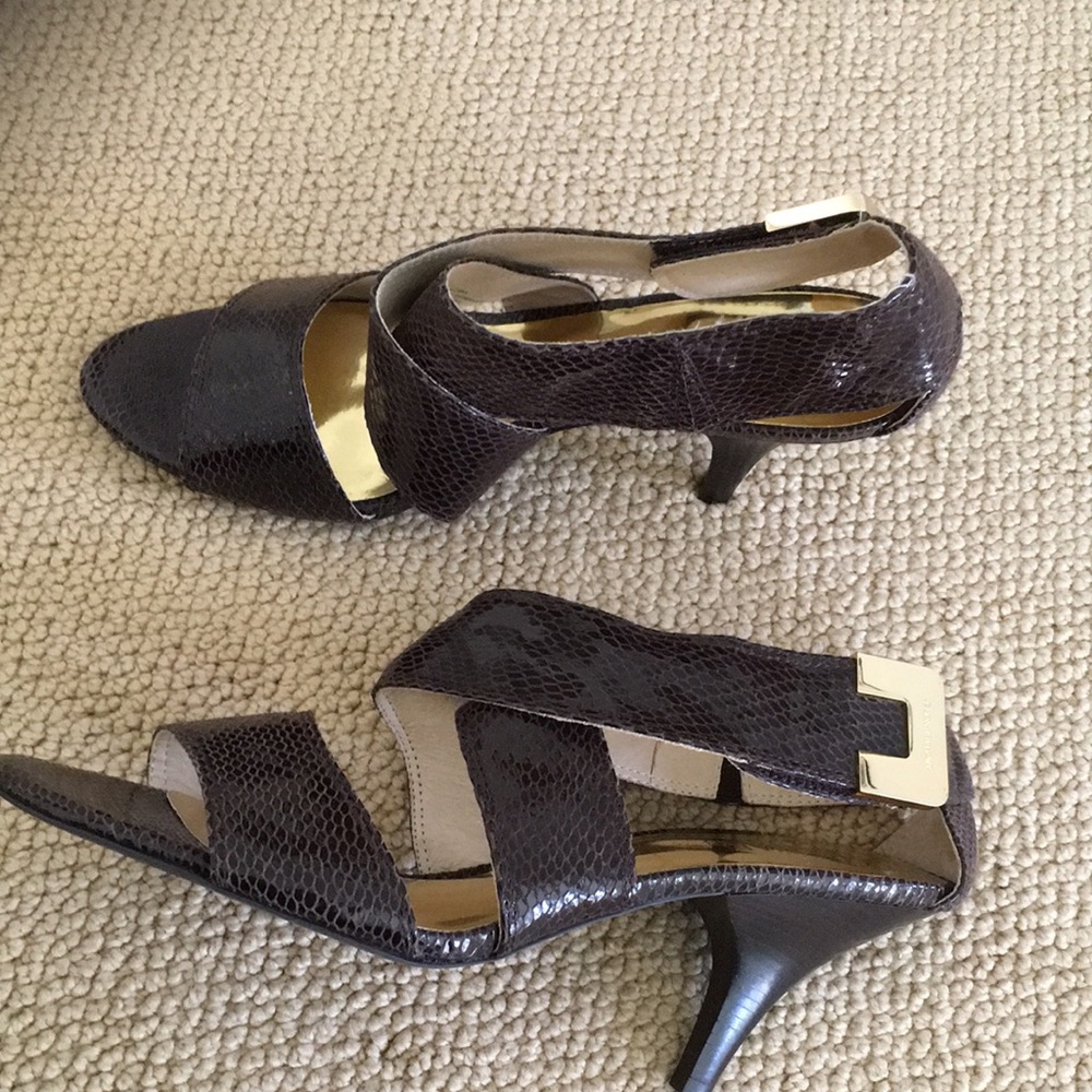 Michael Michael Kors Snake Embossed Leather Sandals / Shoes / pumps (NWT)